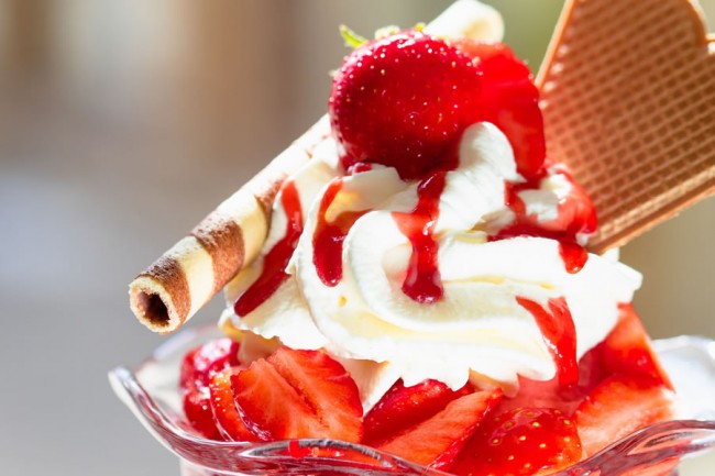 Zahlreiche Eisspezialitäten in der Landalm in Schladming © Shutterstocl